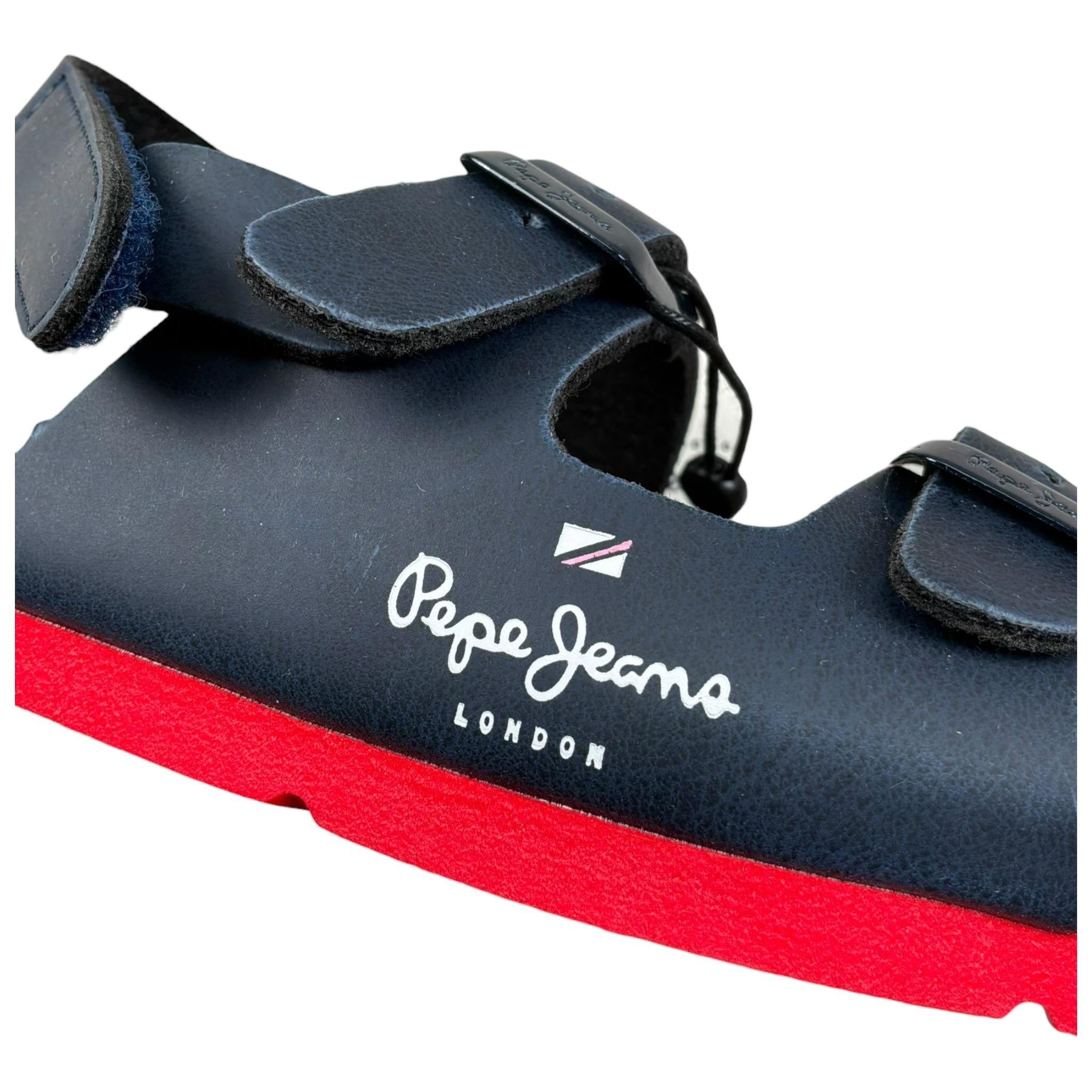 Pepe Jeans Sandalo Tinta Unita con Logo per Neonato PBS90056N BLU PEPE JEANS 