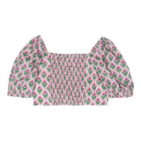 Saint Barth Top Mezza Manica Fantasia Floreale Rosa Per Bambina