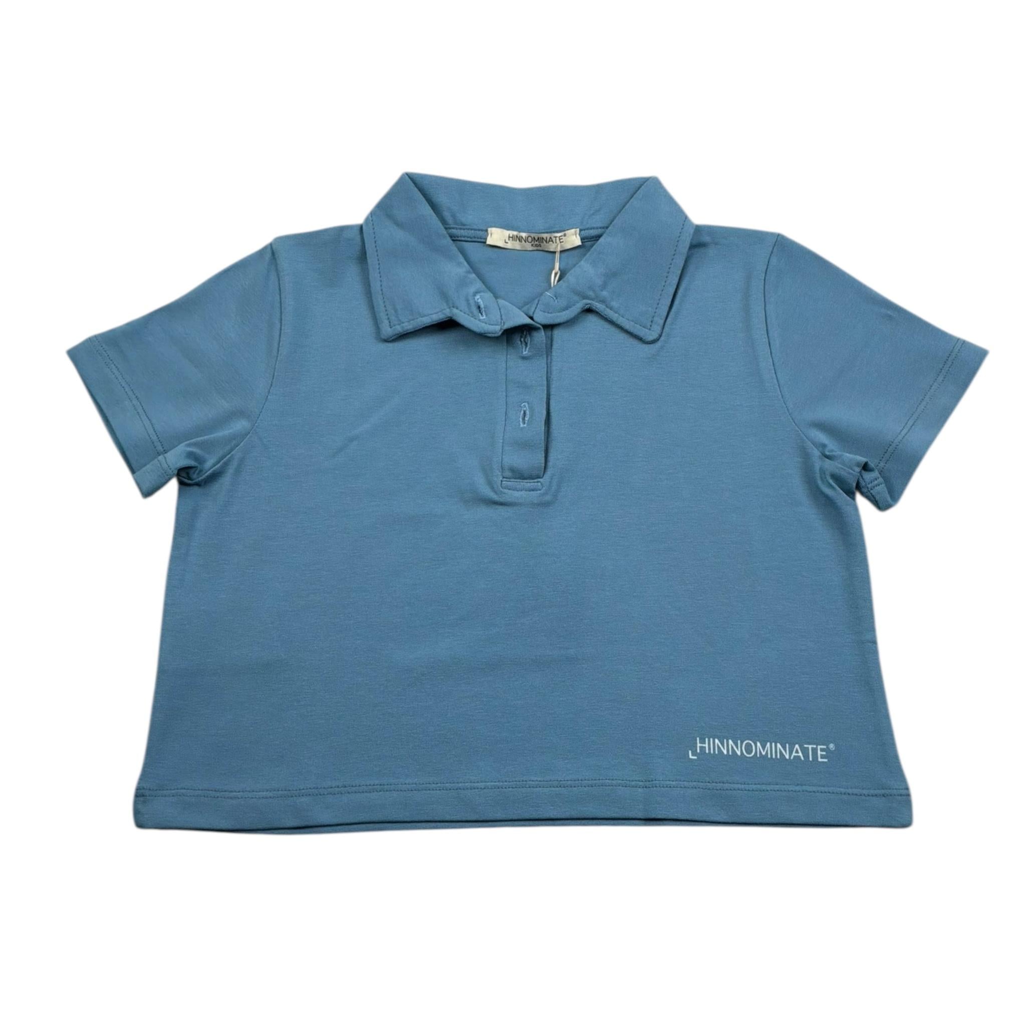 Hinnominate Polo Mezza Manica Tinta Unita con Logo per Bambina 3646MPY00173 AZZURRO POLVERE HINNOMINATE 