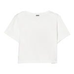 Liu Jo T-Shirt Girocollo Tinta Unita con Stampa E Frange per Bambina GA5192 BIANCO LIU JO 