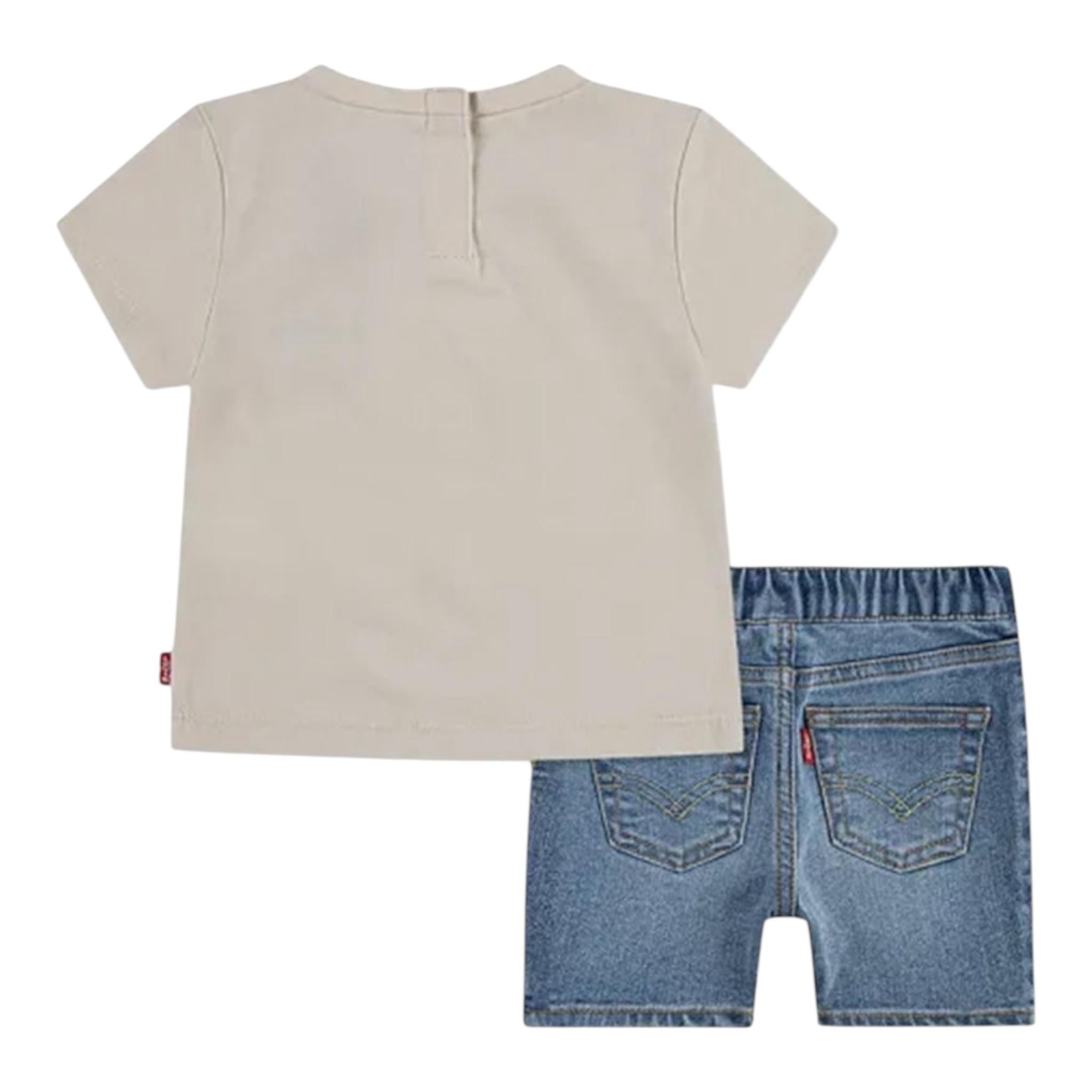 Levi'S Completo 2 Pezzi T-Shirt-Bermuda per Bambino 6EM343X BEIGE LEVI'S 