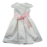 Pure Firenze Abito Mezza Tinta Unita con Cinturino per Bambina PC01245 PANNA PURE FIRENZE 