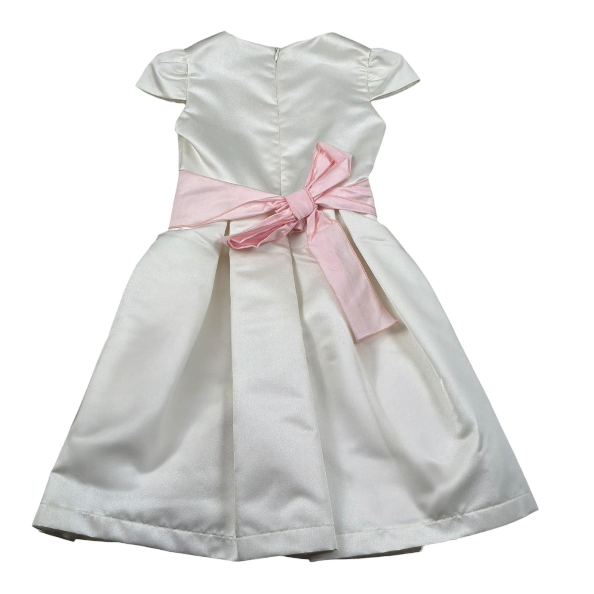 Pure Firenze Abito Mezza Tinta Unita con Cinturino per Bambina PC01245 PANNA PURE FIRENZE 