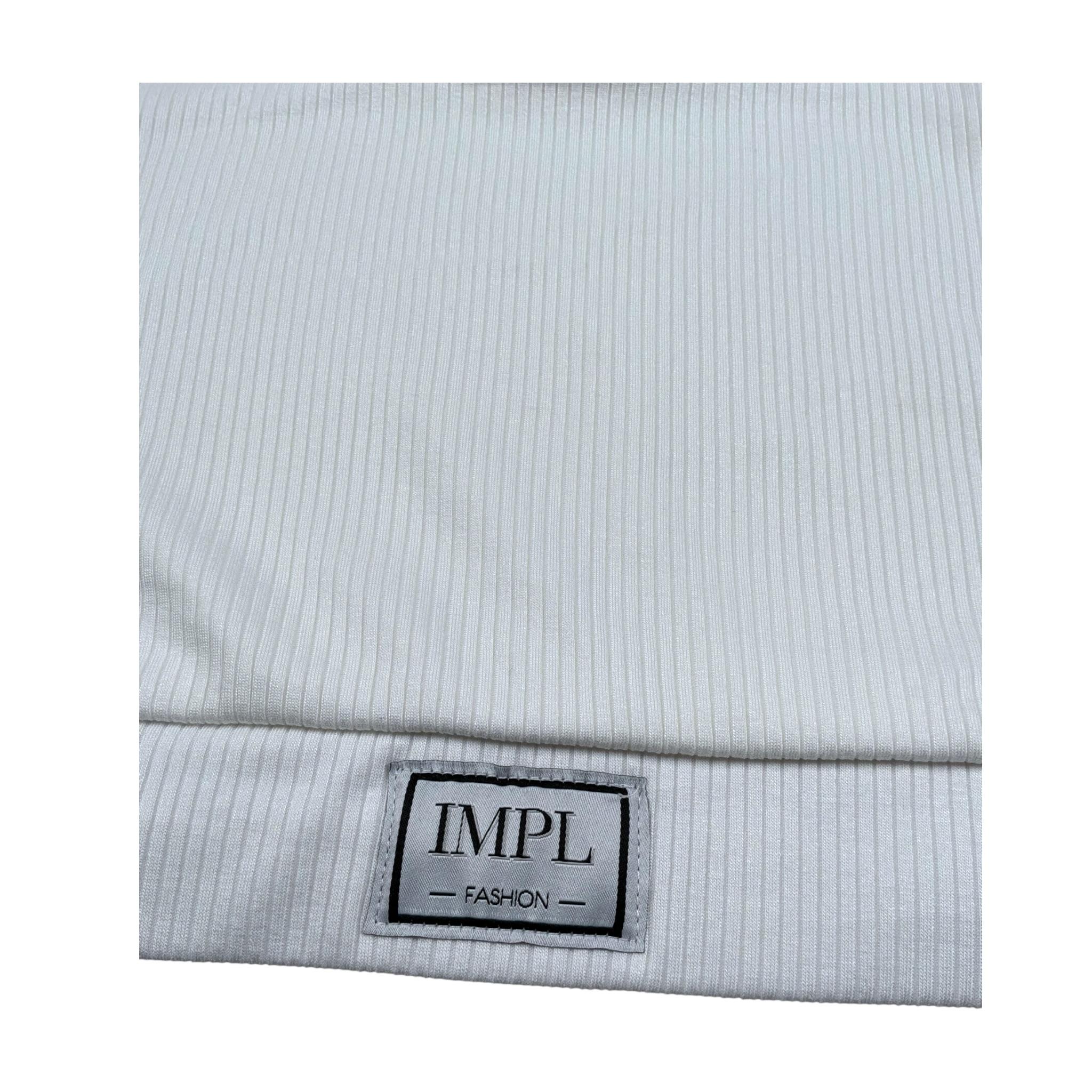 Imperial Top Giromanica Tinta Unita con Logo per Bambina M23070G75 BIANCO IMPERIAL 