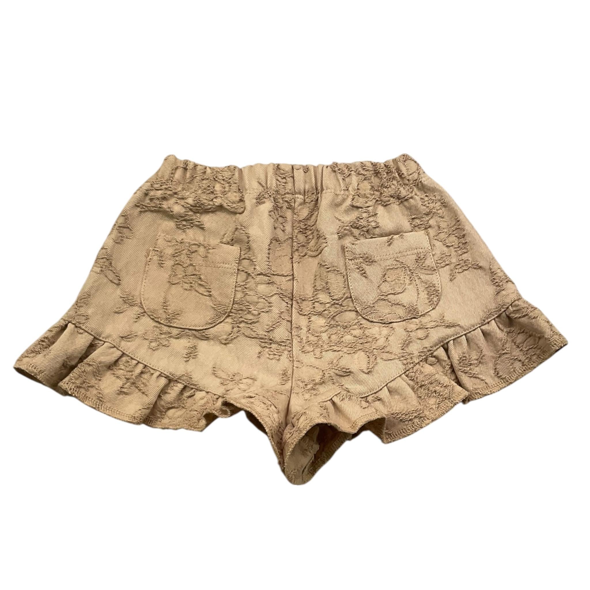 Caffe' D'Orzo Short Tinta Unita con Ricami per Bambina ZW6A29 BEIGE CAFFE' D'ORZO 