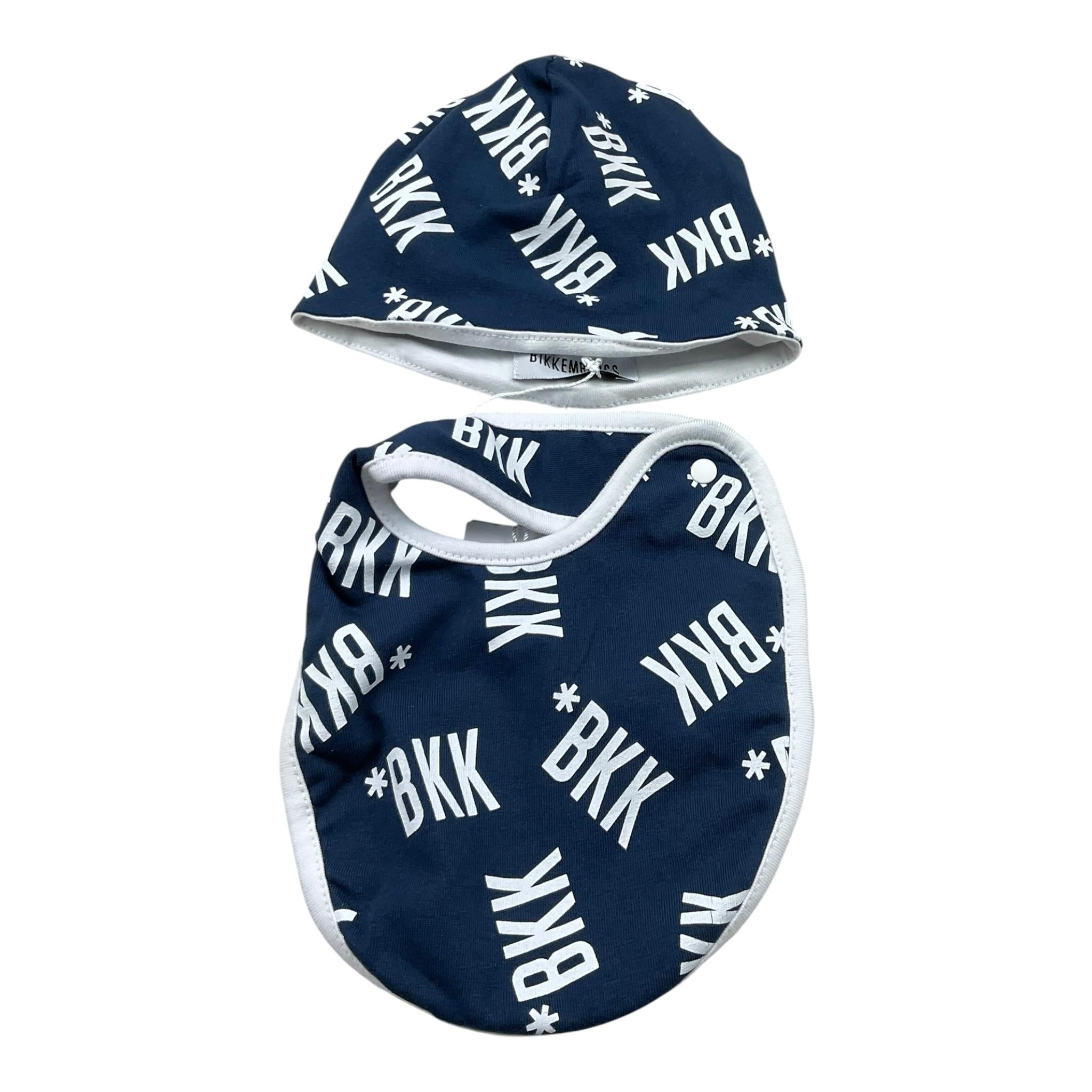Bikkembergs Set Cappello Bavetta Tinta Unita per Neonato BK0911 BLU BiKKEMBERGS 