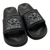 Sundek Ciabatta Tinta Unita Glitterato Nero Per Bambina