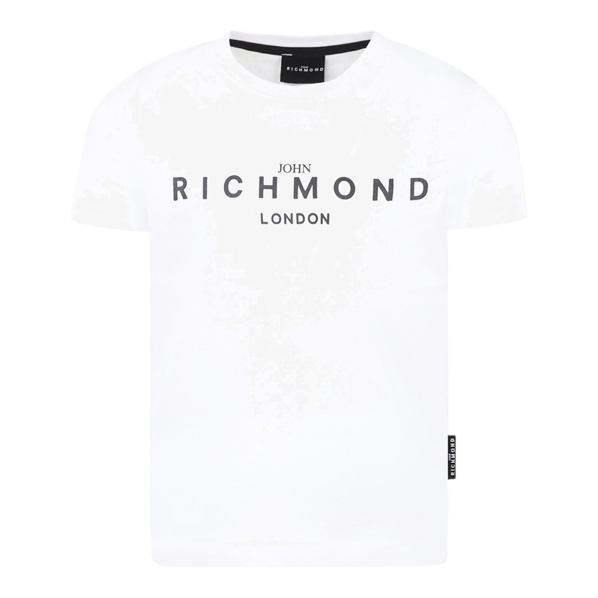 John Richmond T-Shirt Girocollo Tinta Unita con Stampa per Bambino RBP25003TSXX BIANCO JOHN RICHMOND 