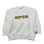 Aspesi Felpa Girocollo Tinta Unita con Stampa per Bambino S25054MFM7067X BIANCO ASPESI 