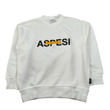 Aspesi Felpa Girocollo Tinta Unita con Stampa per Bambino S25054MFM7067X BIANCO ASPESI 