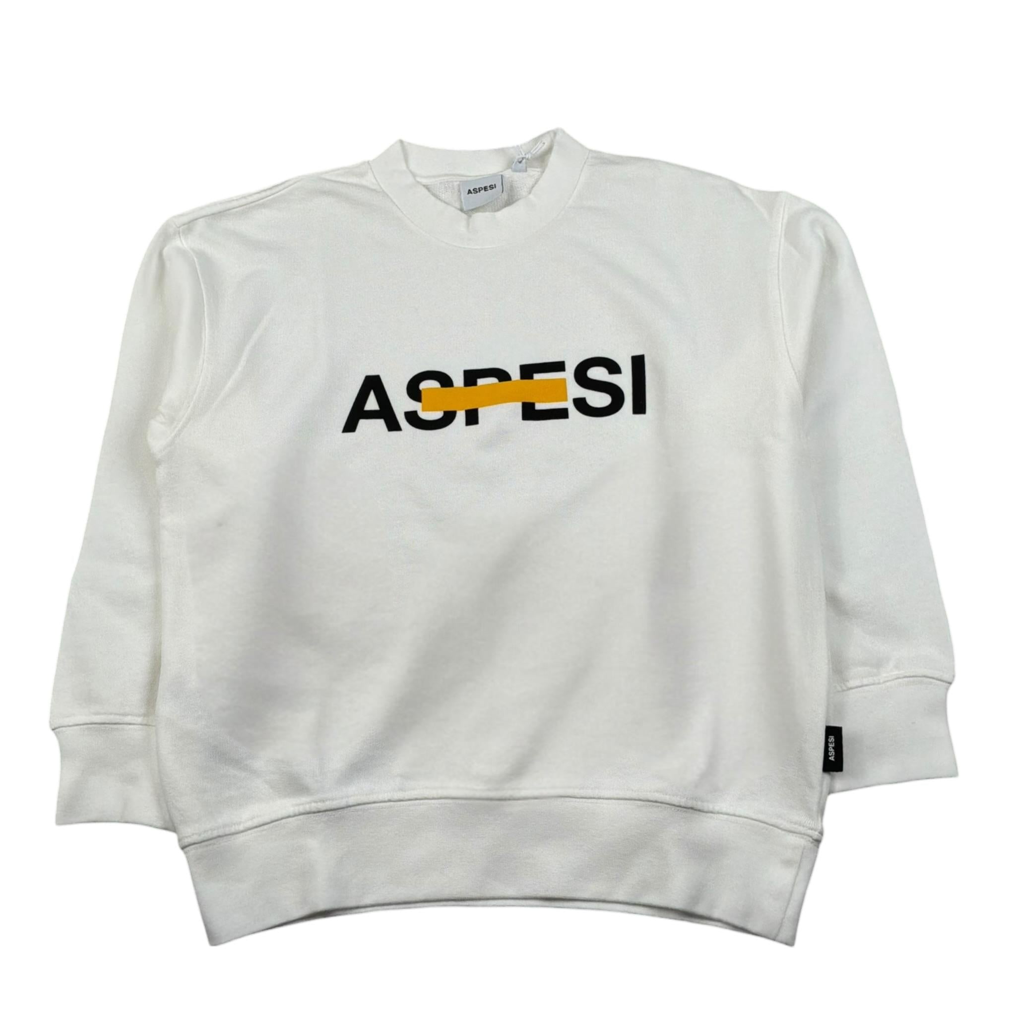 Aspesi Felpa Girocollo Tinta Unita con Stampa per Bambino S25054MFM7067X BIANCO ASPESI 