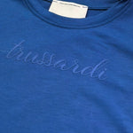 t.shirt girocollo tinta unita con stampa TGP26004TSJJ BLU TRUSSARDI 