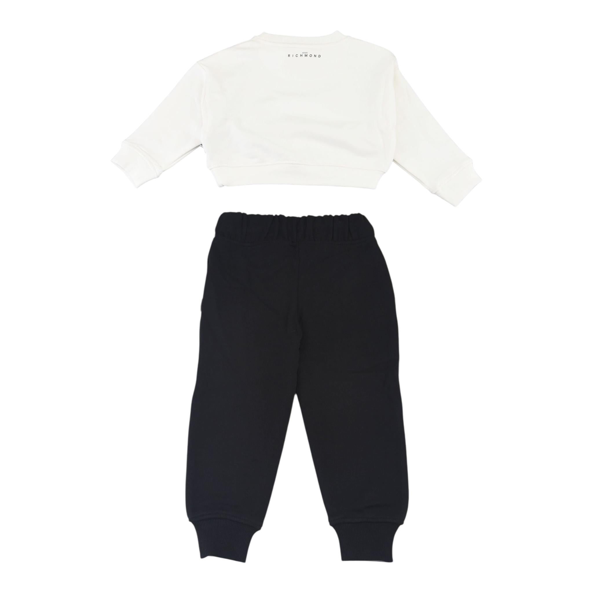 John Richmond Completo 2 Pezzi Felpa-Pantalone per Bambina RGA24125CF BIANCO/NERO JOHN RICHMOND 