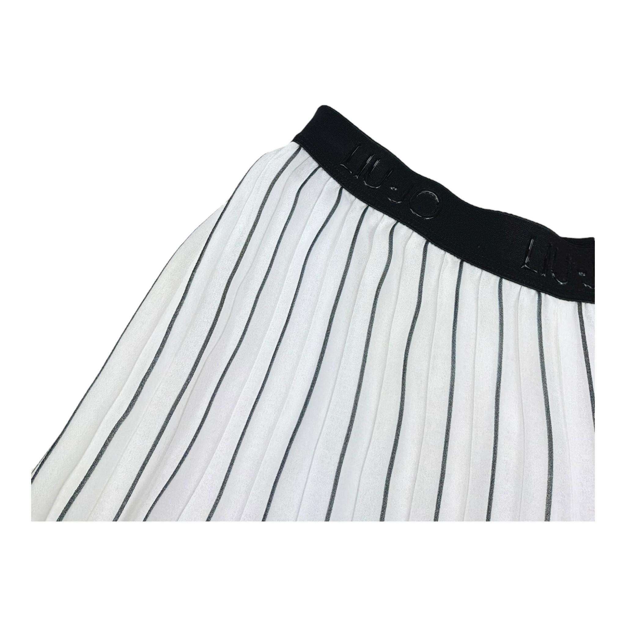 Liu Jo Pantalone Tinta Unita con Fantasia A Righe per Bambina GA5071X BIANCO LIU JO 