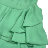 Meilisa Bai Abito tinta unita Giromanica con Balze Verde per Bambina FL6474 VERDE MEILISA BAI 