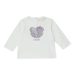 LIU JO shirt girocollo tinta unita con stampa brillantinata Panna per Neonata HF4055 PANNA LIU JO 
