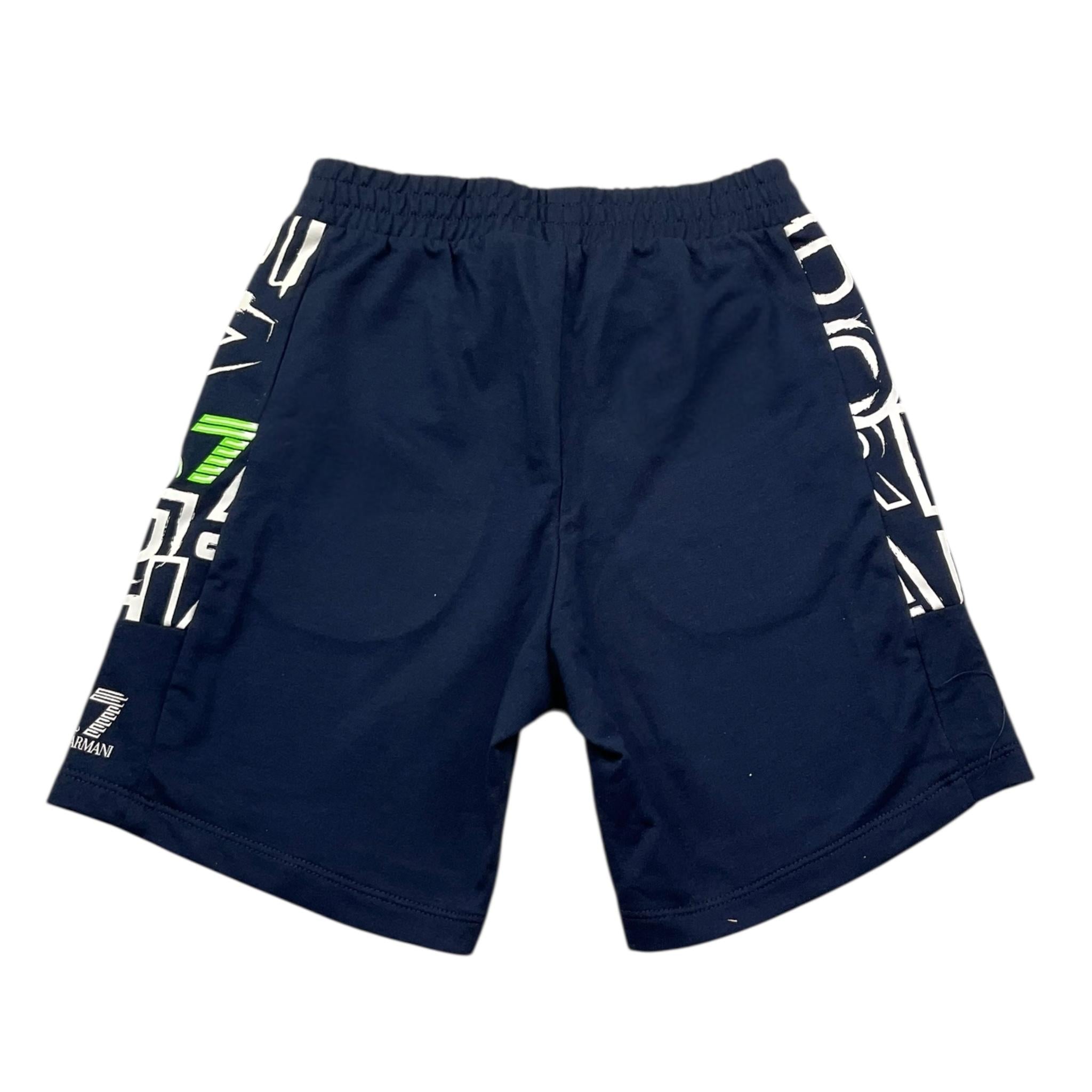 Emporio Armani Bermuda Tinta Unita con Logo per Bambino 3RBS57 BLU EMPORIO ARMANI 