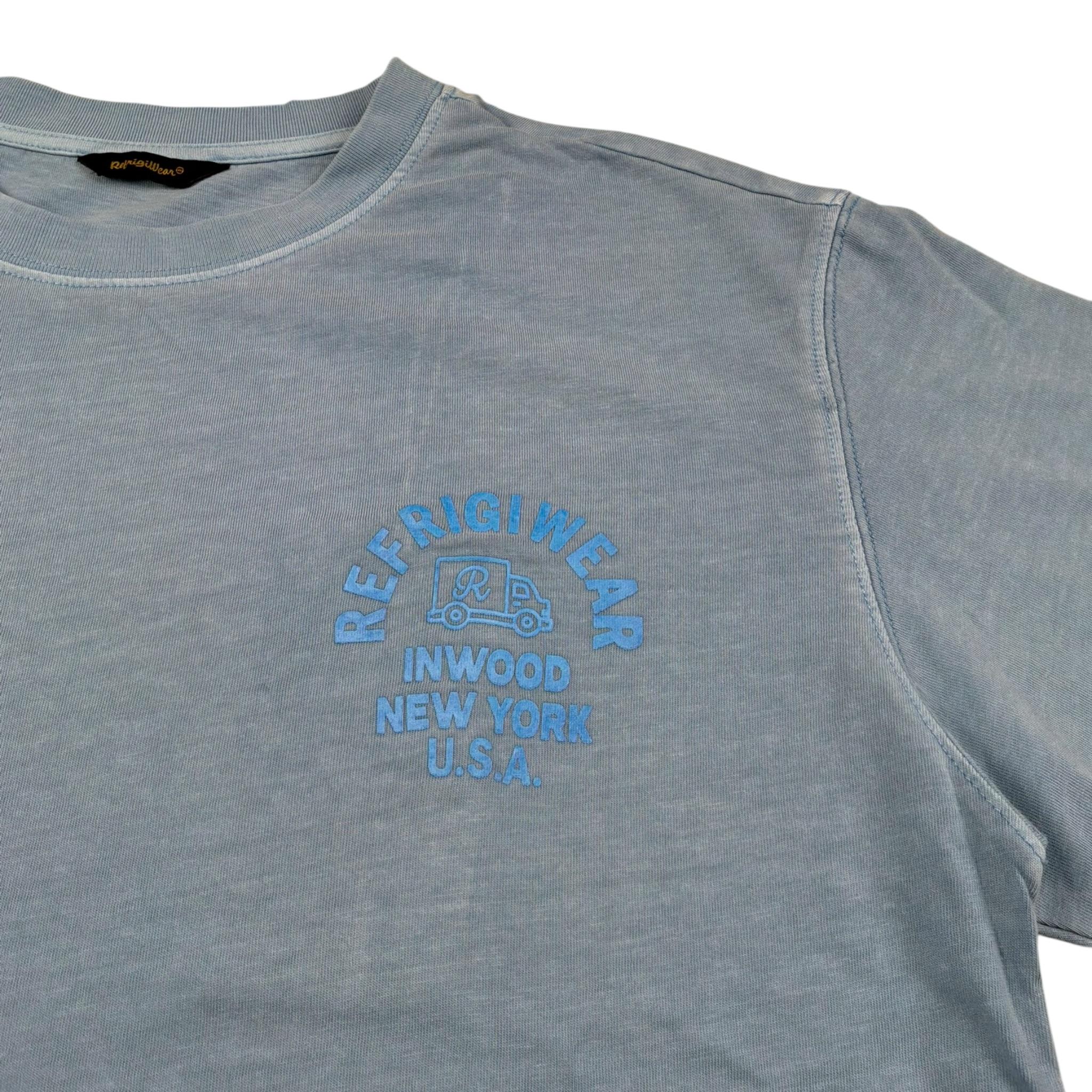 Refrigiwear T-Shirt Girocollo Tinta Unita con Stampa per Bambino 137TRMJS25 AZZURRO REFRIGIWEAR 