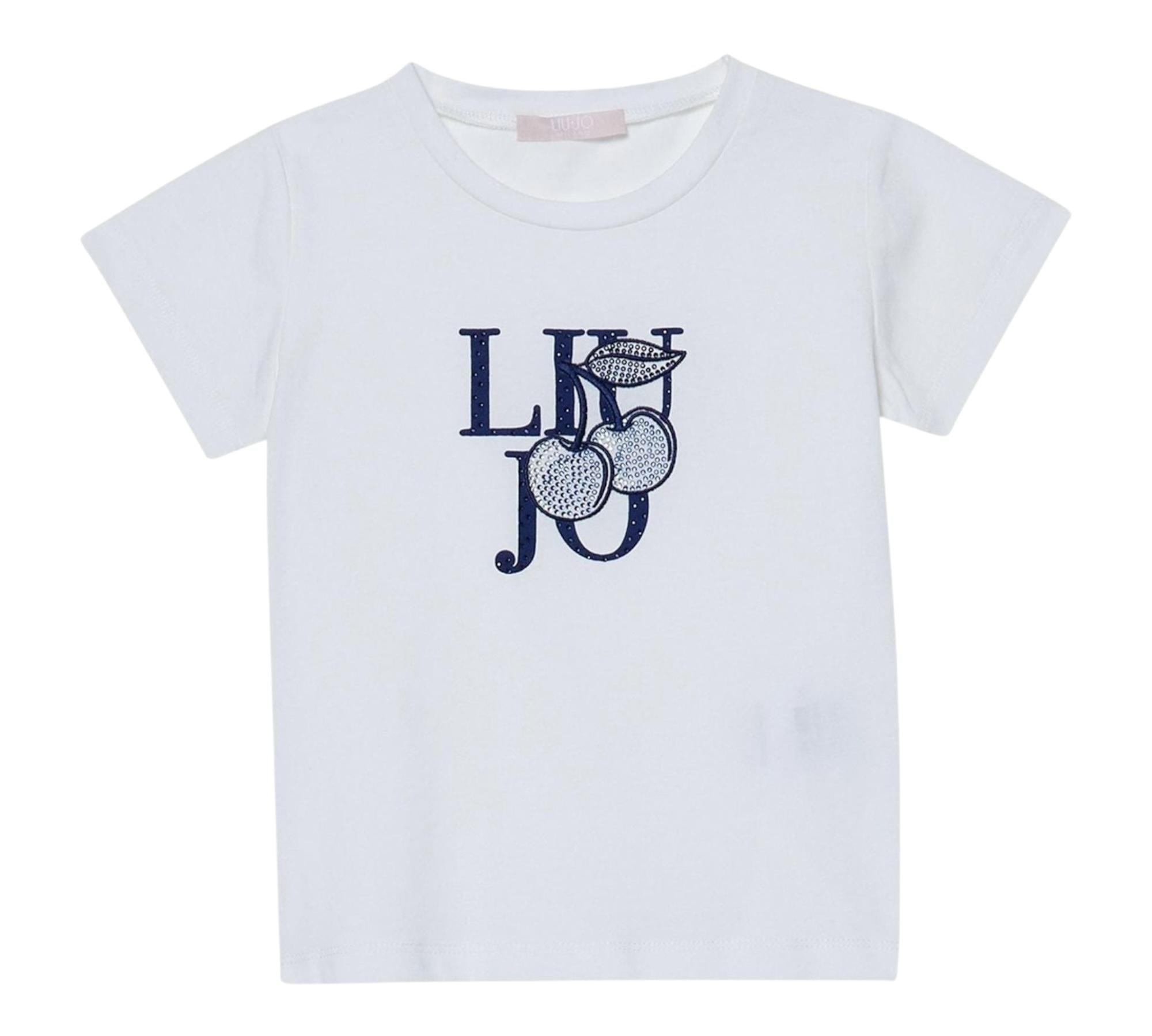 Liu Jo T-Shirts Girocollo Tinta Unita con Stampa per Bambina KA5039J5 BIANCO LIU JO 
