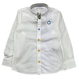 Trussardi Camicia Manica Lung Tinta Unita Con Stampa Logo Bianco Per Neonato