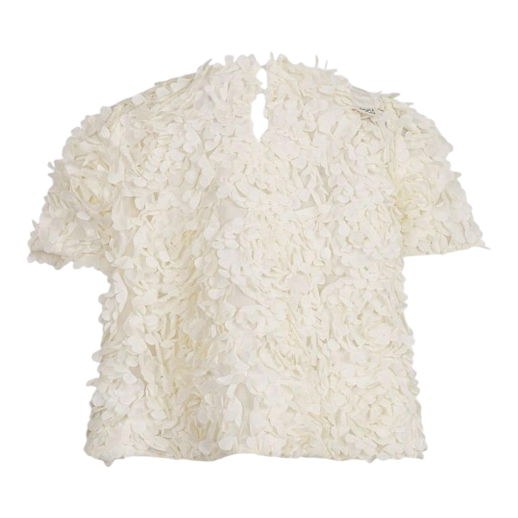 Dou Dou camicia Girocollo Tinta Unita con Applicazioni per Bambina DW5A61 PANNA DOU DOU 