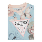 Guess T-Shirt Girocollo Tinta Unita con Stampa per Neonata K5RI15K6YW4X AZZURRO GUESS 