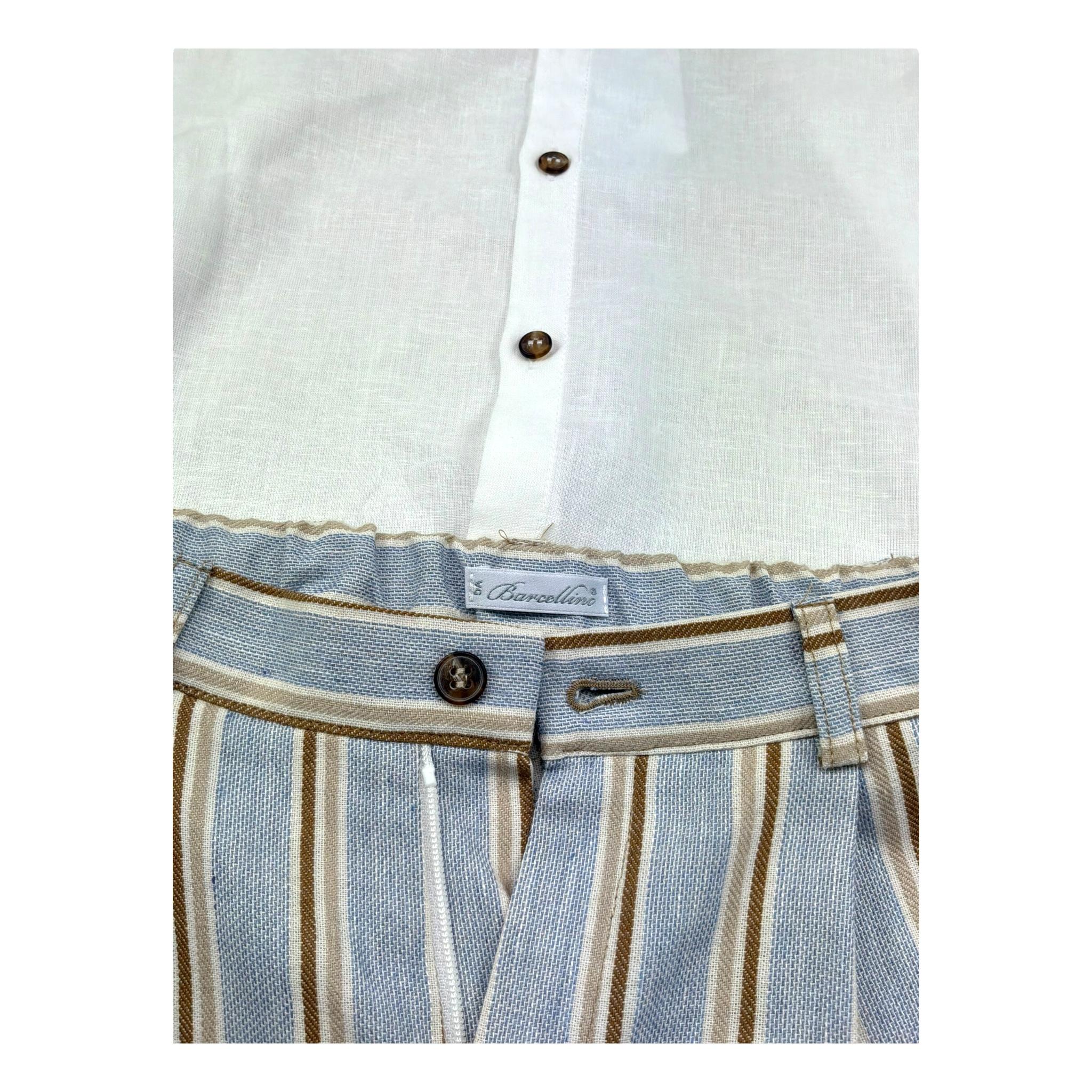 Barcellino Completo 2 Pezzi Camicia-Bermuda per Bambino 120110 BIANCO BARCELLINO 