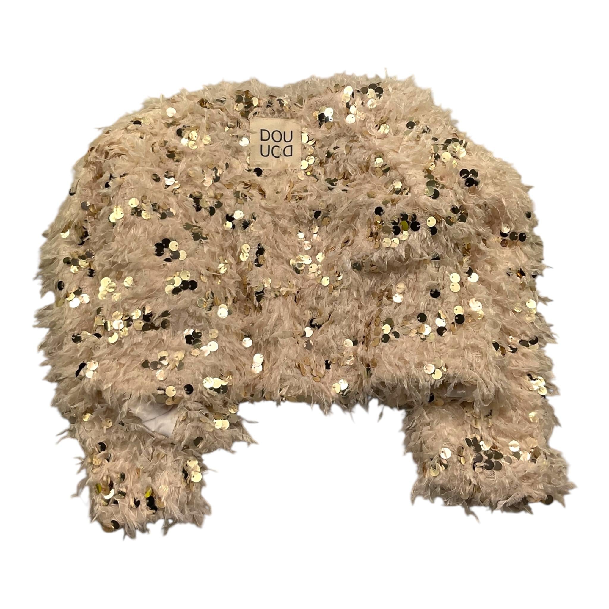 Dou Dou Coprispalle Tinta Unita con Paillettes per Bambina DQ2A44 ORO DOU DOU 