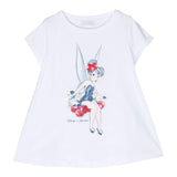 Monnalisa T-Shirt Girocollo Tinta Unita con Stampa per Bambina 11A600 BIANCO MONNALISA 