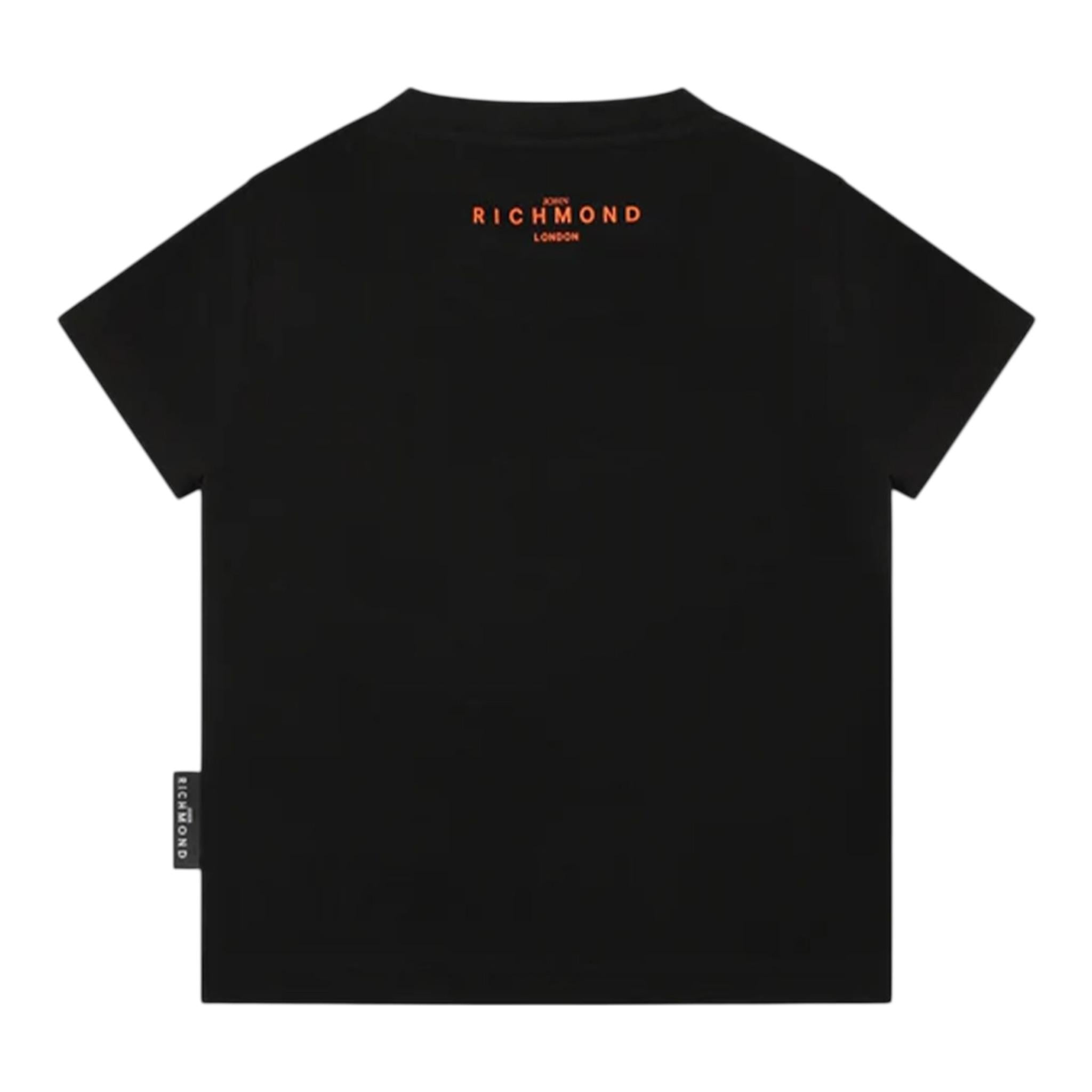 John Richmond T-Shirt Girocollo tinta unita con Stampa Nero per Bambino RIP25014TSJXXXX NERO JOHN RICHMOND 