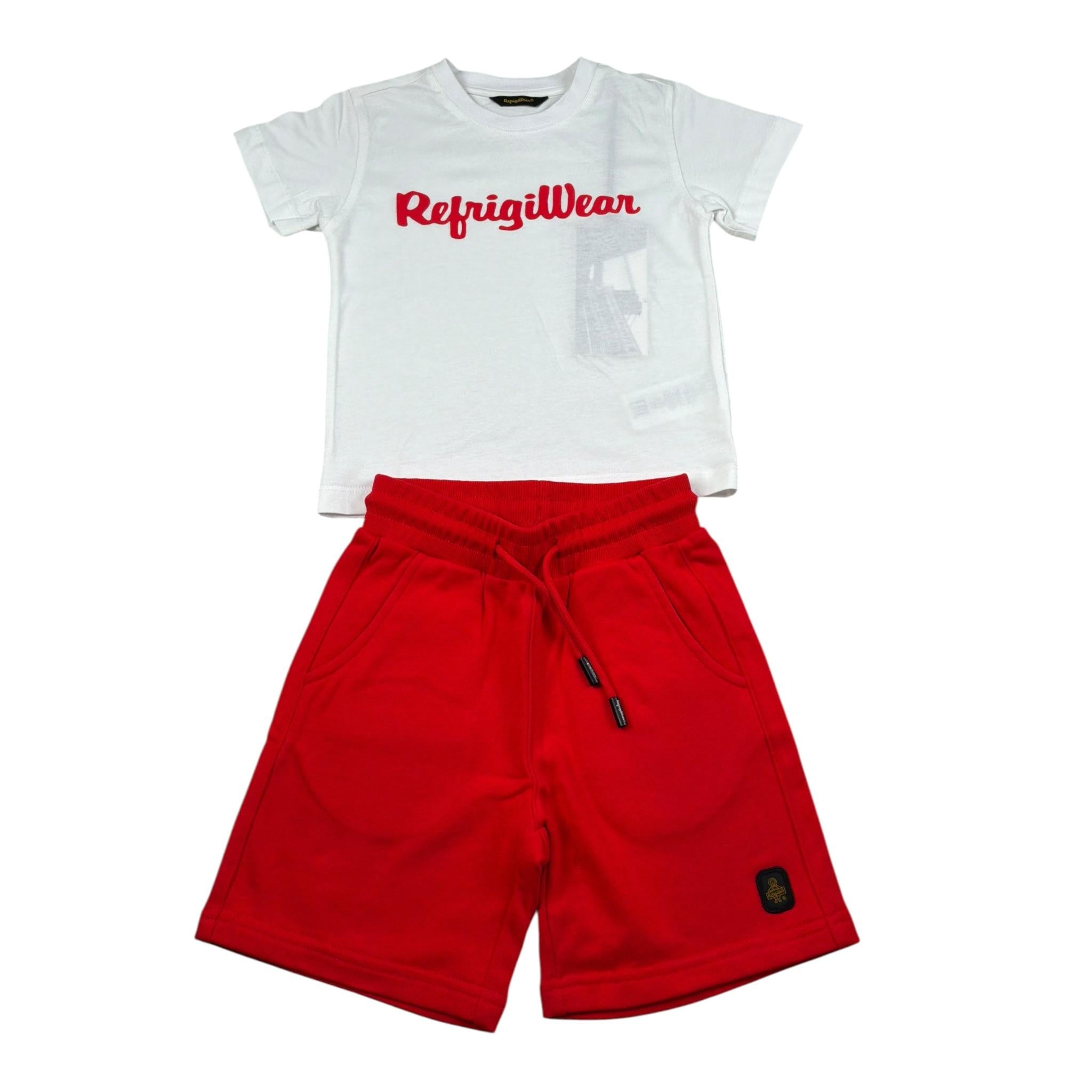 Refrigiwear Completo 2 Pezzi T-Shirt-Bermuda per Bambino 211DRMNS25J BIANCO/ROSSO REFRIGIWEAR 