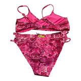 4Giveness Costume 2 Pezzi Fascia-Mutandina Tinta Unita Rosa per Bambina
