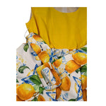 Magnifica Lulu Abito Cerimonia Giromanica Tinta Unita con Stampe per Bambina RUOTAA GIALLO MAGNIFICA LULU 