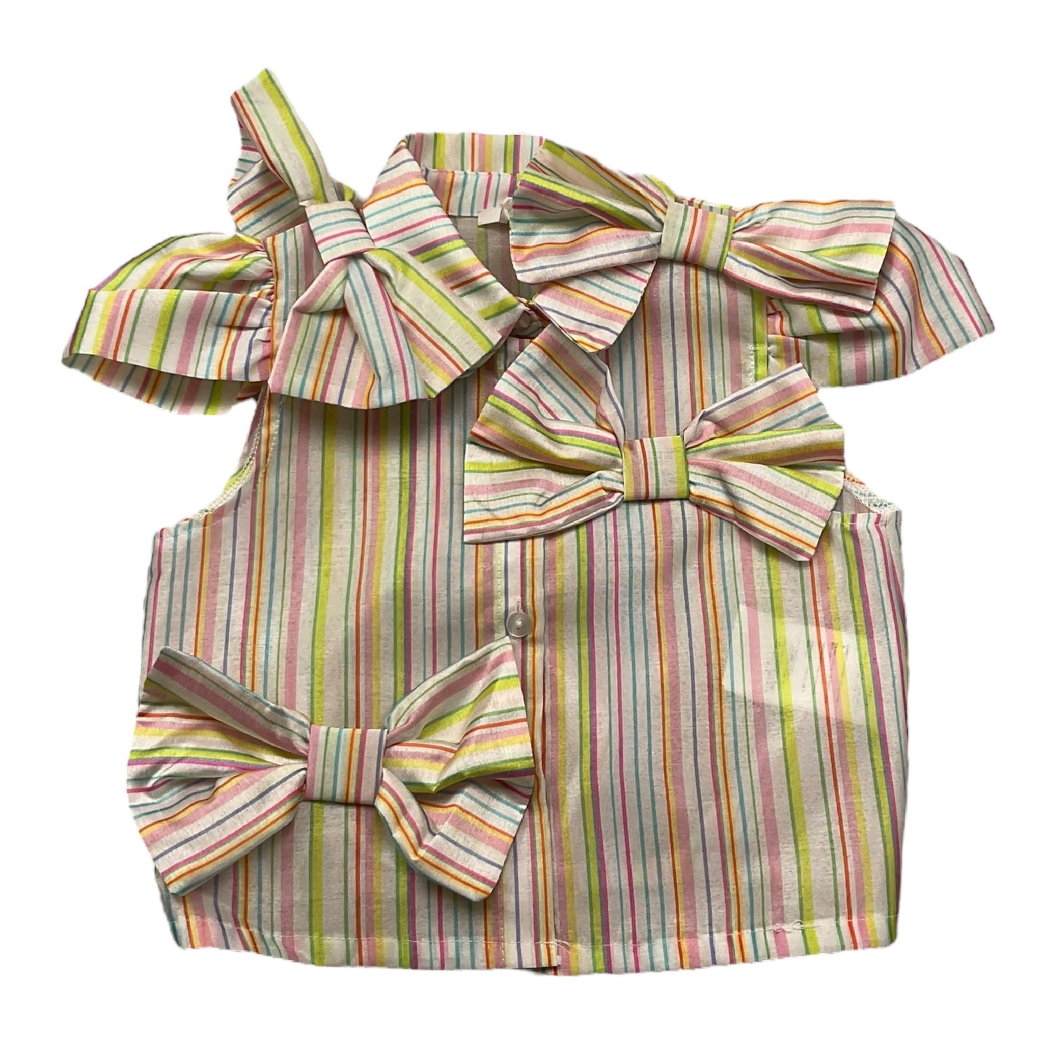 Miss Grant Camicia Mezza Manica Fantasia A Righe per Bambina MG1290J MULTICOLOR MISS GRANT 