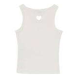 Liu Jo Canotta Tinta Unita con Traforo A Forma di Cuore per Bambina GA5199 BIANCO LIU JO 