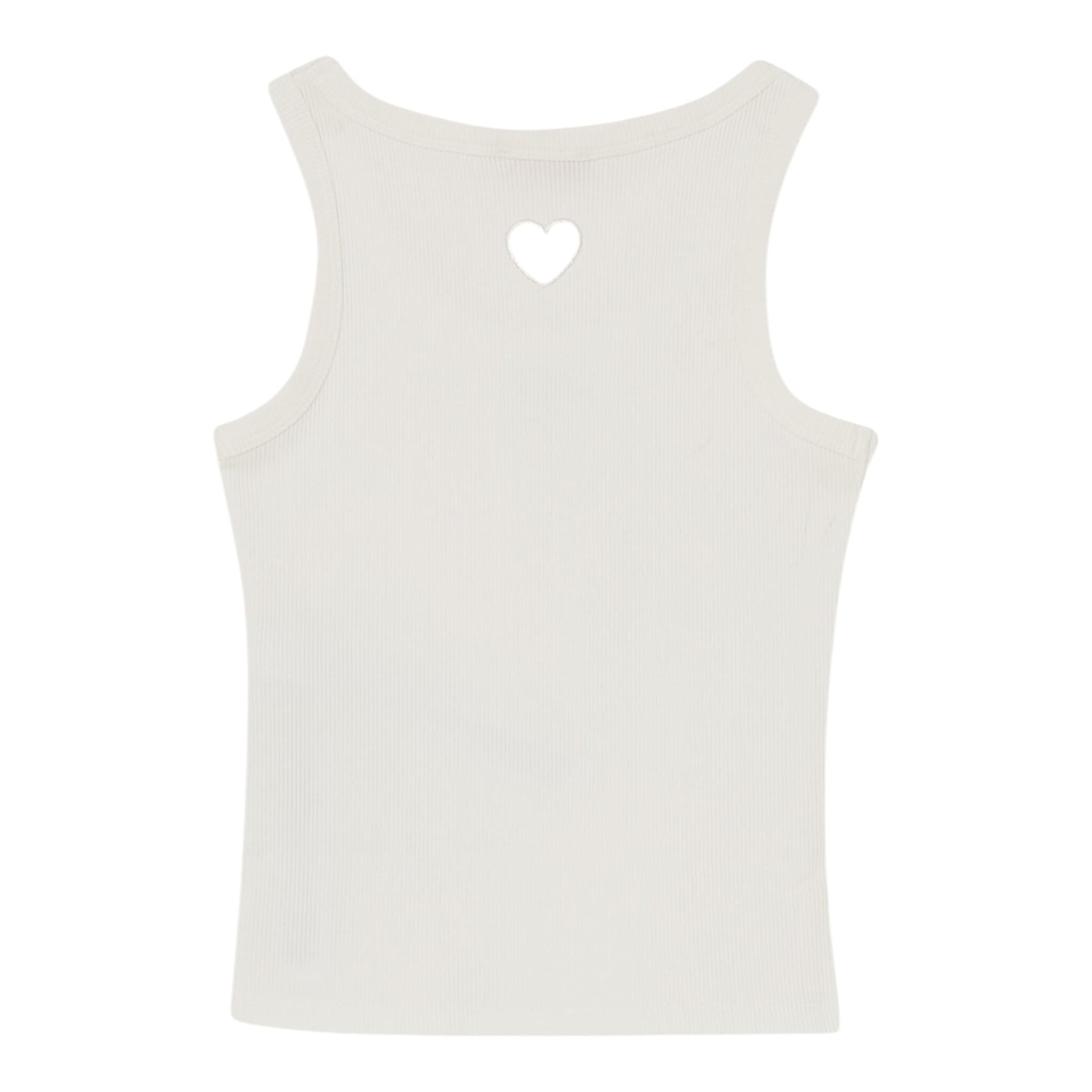 Liu Jo Canotta Tinta Unita con Traforo A Forma di Cuore per Bambina GA5199 BIANCO LIU JO 