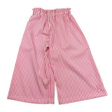 Janice Pantalone Tinta Unita Modello A Palazzo con Fantasia A Righe per Bambina JN461B BIANCO JANICE 