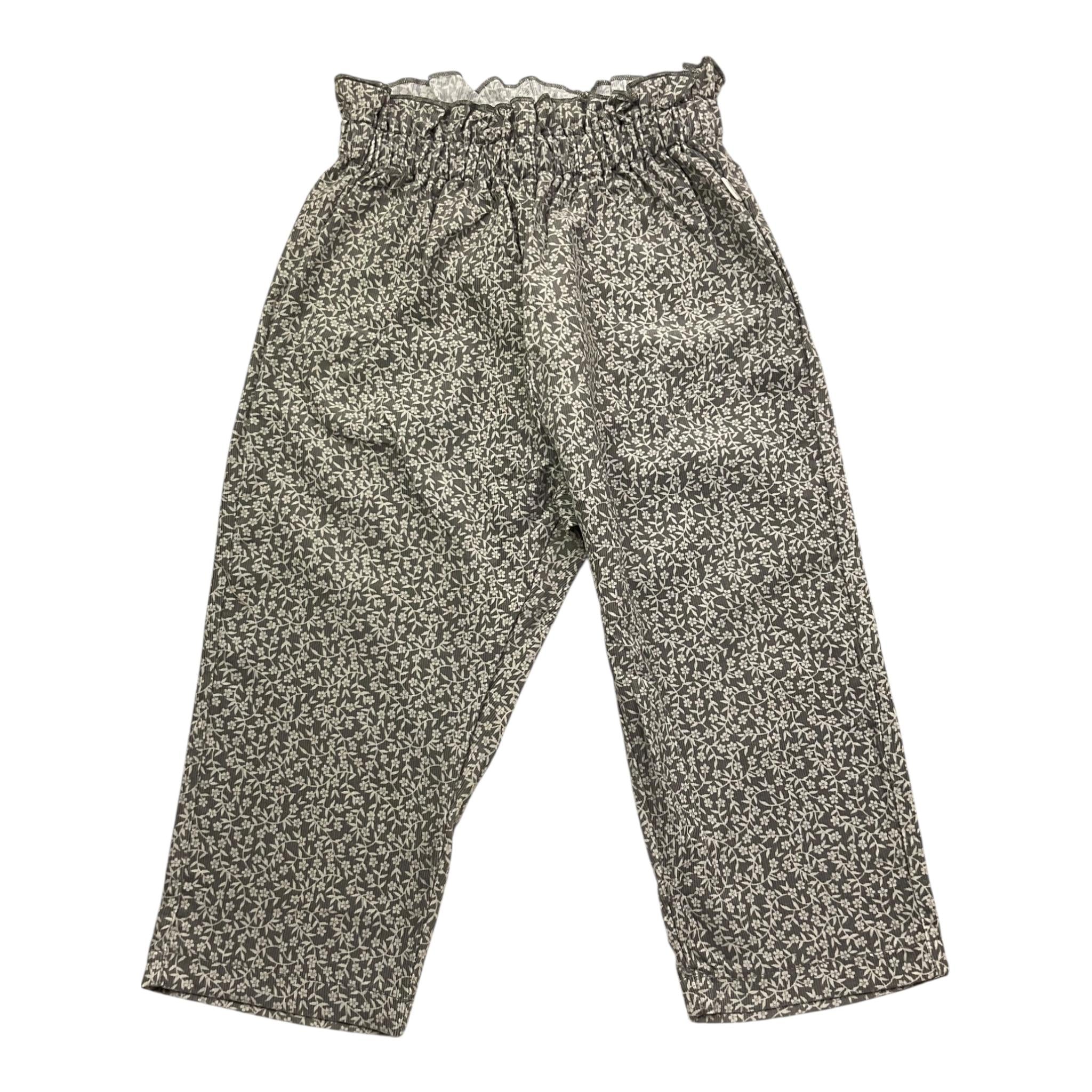 TEDDY E MINOU pantalone tinta unita con fantasia fiori Grigio per Bambina I24PT013V0000 GRIGIO TEDDY E MINOU 