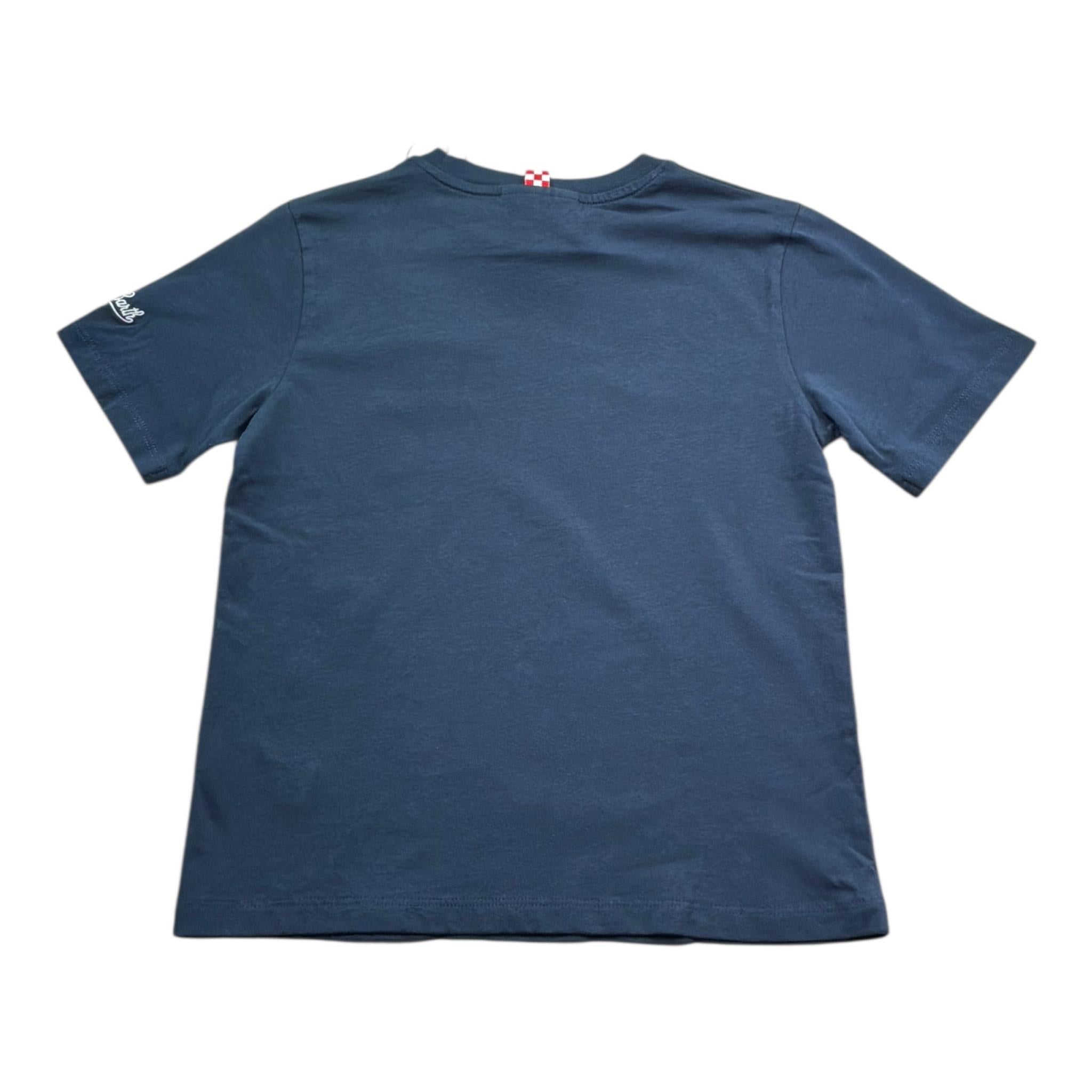 Saint Barth T-Shirt Girocollo Tinta Unita con Stampa per Bambino 00712L BLU SAINT BARTH 