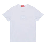 Diesel T-Shirt Girocollo Tinta Unita con Logo per Bambina J02036 BIANCO DIESEL 