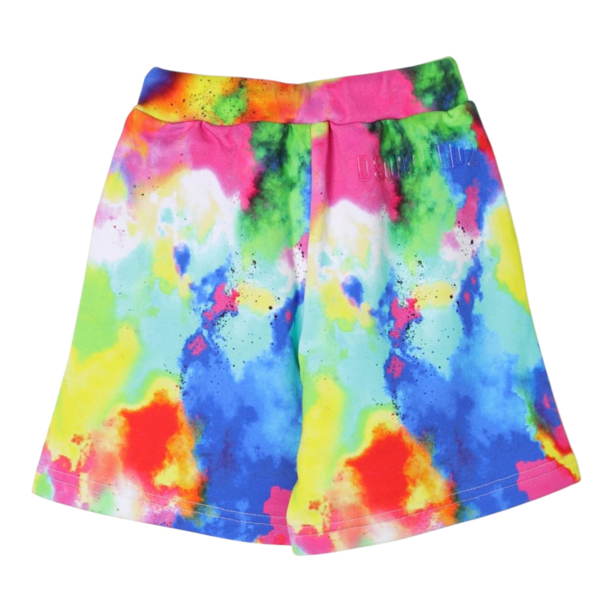 Dsquared2 Bermuda Felpa Stampa Fantasia per Bambino DQ2250 MULTICOLOR DSQUARED2 