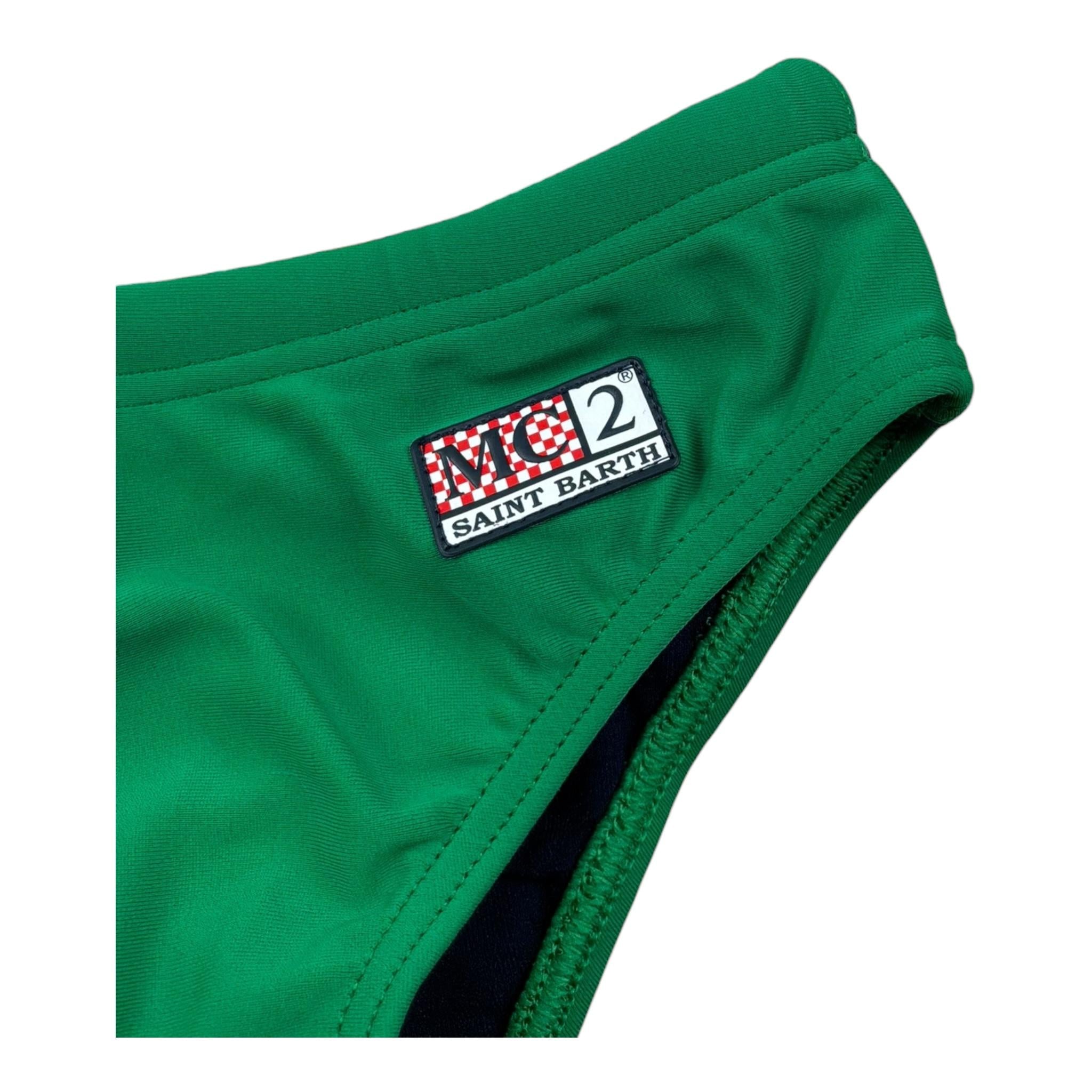 Saint Barth Costume Mutandina Tinta Unita per Neonato BIL00010N VERDE SAINT BARTH 