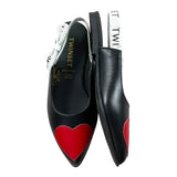 Twinset Ballerina Tinta Unita Con Stampa Cuore  Nero Per Bambina