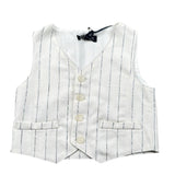 Please Gilet Tinta Unita con Fantasia A Righe per Neonato JH02131B73 BIANCO PLEASE 