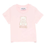 Moschino T-Shirt Girocollo Tinta Unita con Orso per Neonata MFM047 ROSA MOSCHINO 