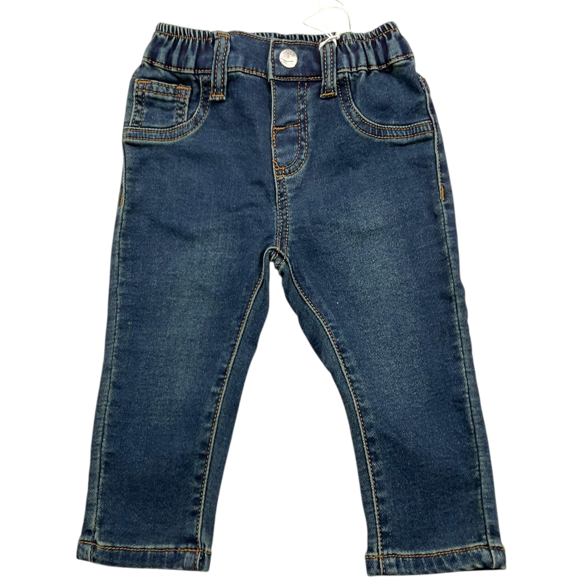 Y-CLU jeans tinta unita con elastico in vita Blu per Neonato BYN10701 BLU Y-CLU 