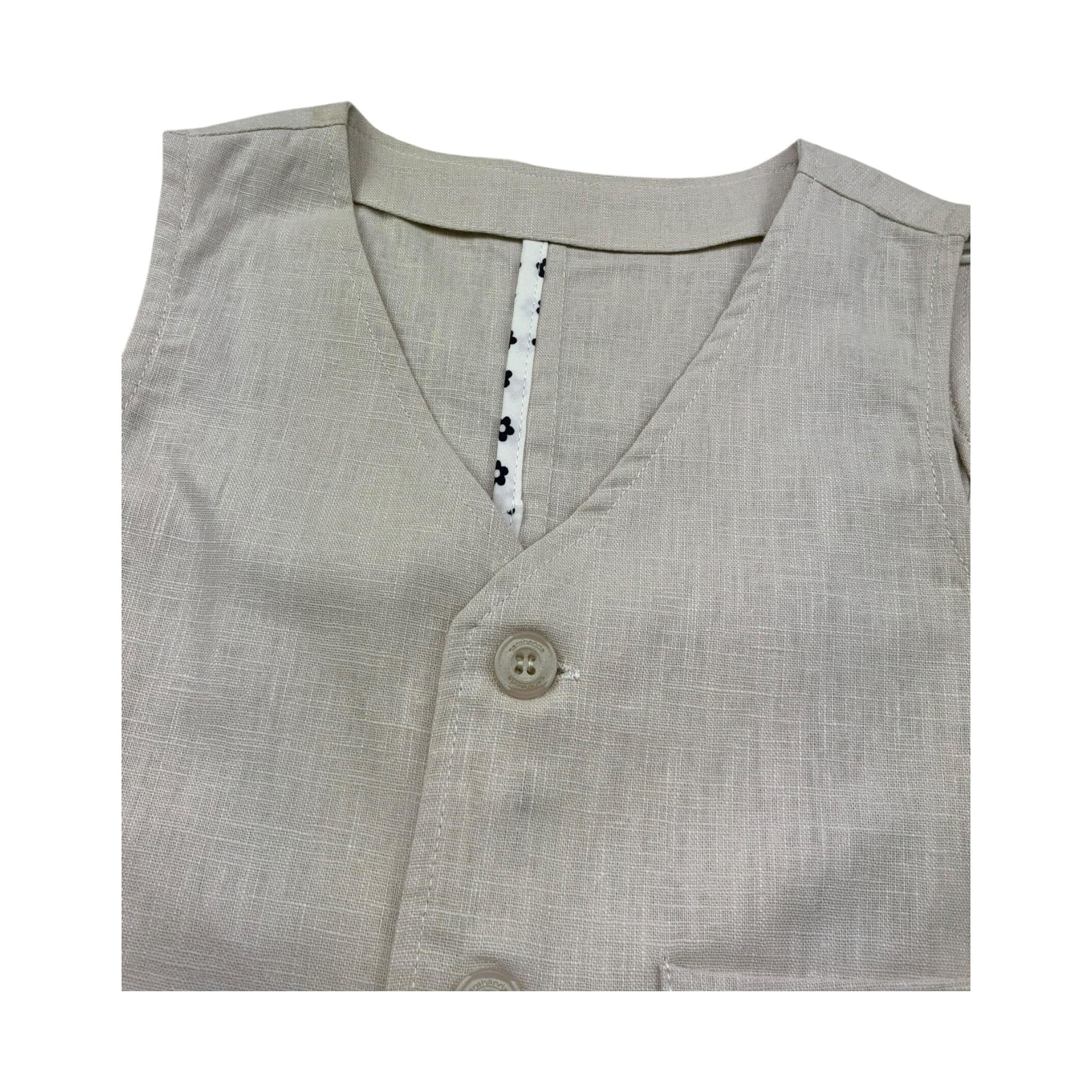 Sarabanda Gilet Tinta Unita per Bambino 0B674 BEIGE SARABANDA 