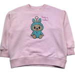 Saint Barth Felpa Chiusa Girocollo Tinta Unita con Ricami per Bambina BRIONY ROSA SAINT BARTH 