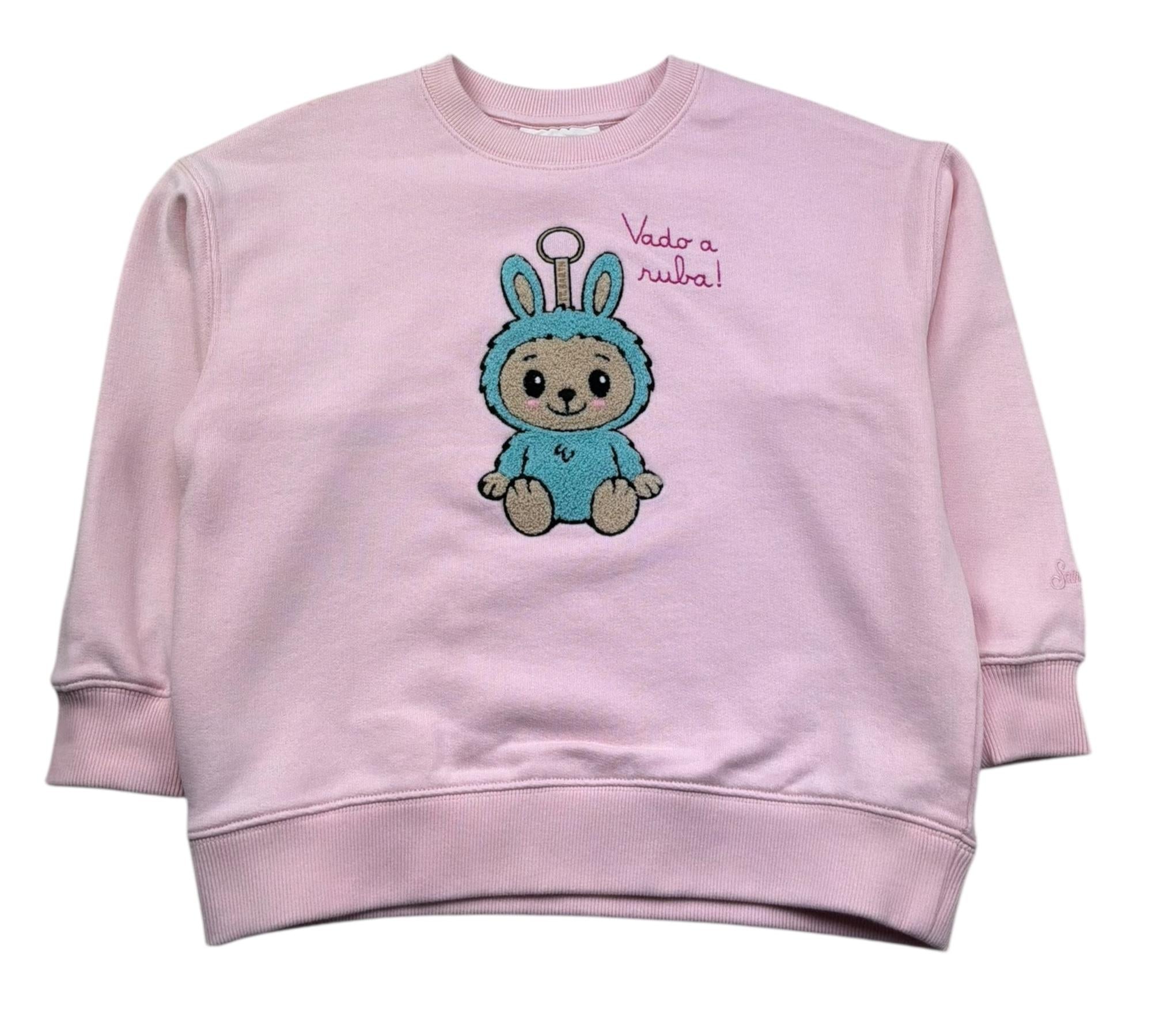 Saint Barth Felpa Chiusa Girocollo Tinta Unita con Ricami per Bambina BRIONY ROSA SAINT BARTH 