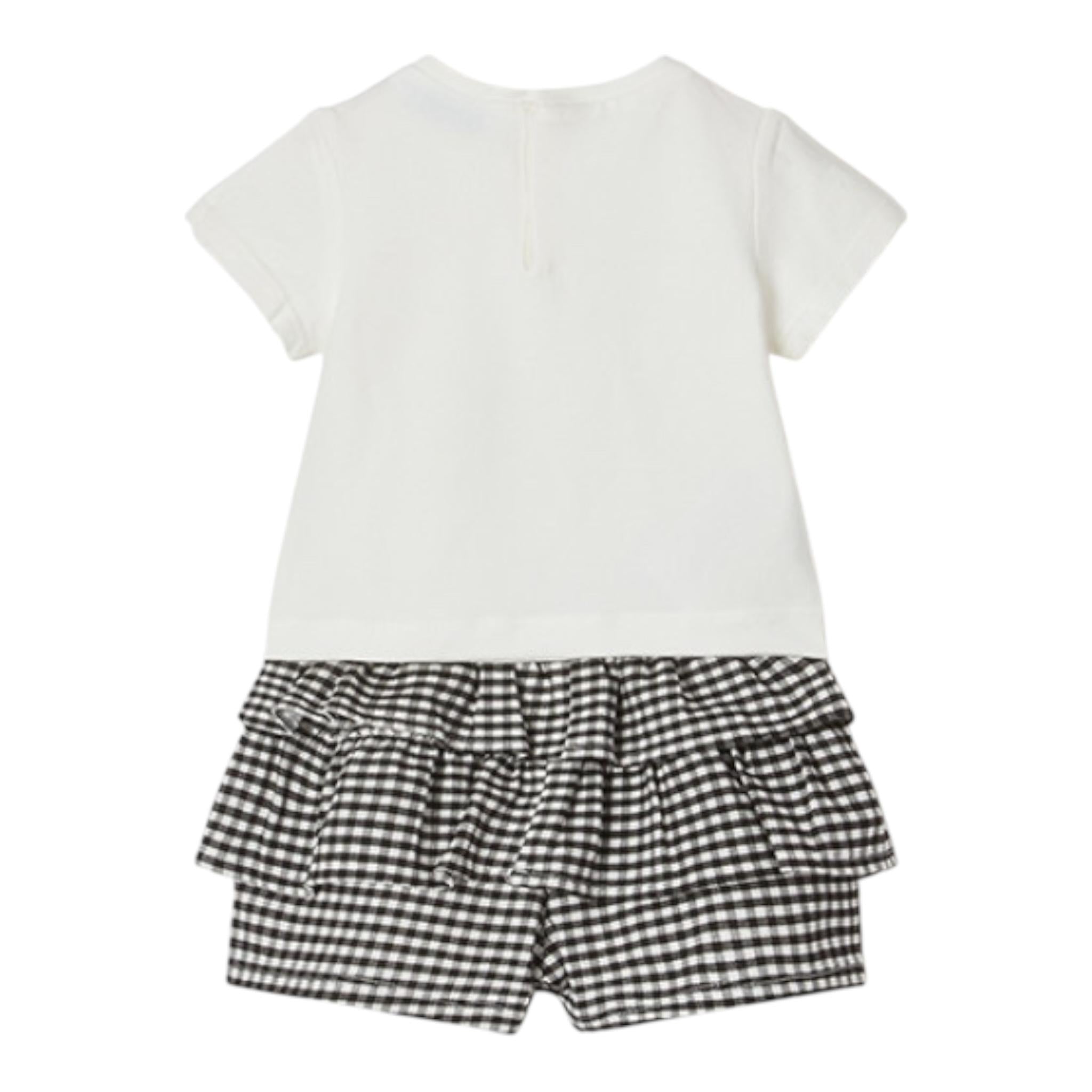 Mayoral Completo 2 Pezzi T-Shirt-Short Bicolore per Neonata 1247 BIANCO/NERO MAYORAL 